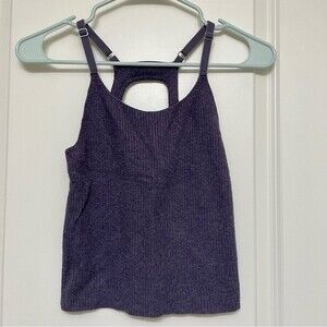 Purple Ribbed Knit Top